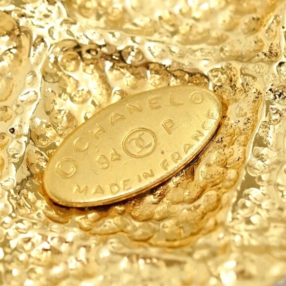 CHANEL Large CC Logo Quilted Chain Necklace 34" Gold Tone 94P Auth w/Box #2439 - Picture 8 of 9